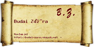 Budai Zóra névjegykártya