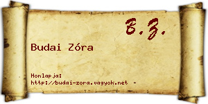 Budai Zóra névjegykártya